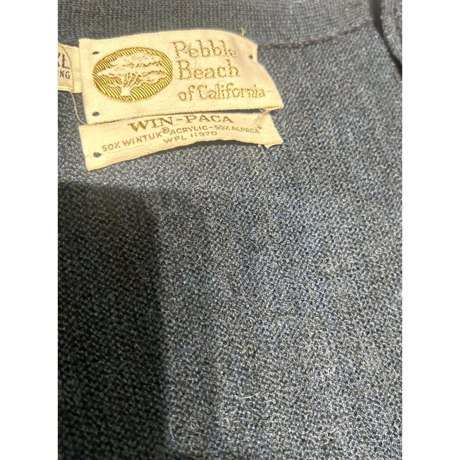 Vintage VINTAGE Pebble Beach Cardigan Sweater Men's XL Blue Knit Cable-V-Neck Long Sleeve Heavyweight Classic Button Crewneck Casual Workwear Fall Winter Size US XL / EU 56 / 4 - 2 Thumbnail