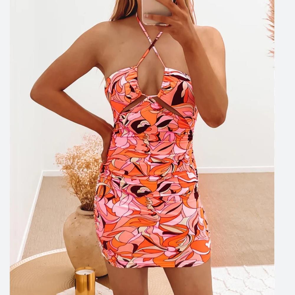 Designer sweetpot l Multicolor Halter Bodycon Dress 2 Size XS / US 0-2 / IT 36-38 - 1 Thumbnail