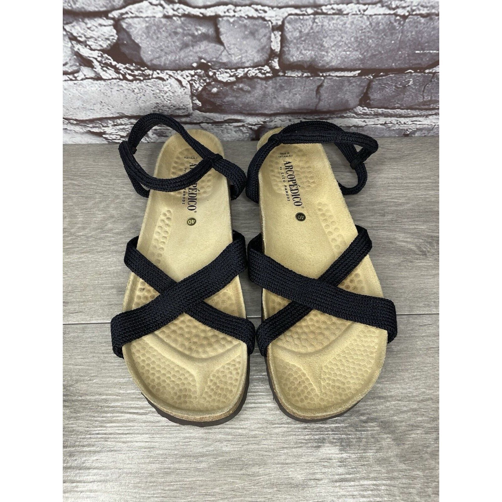 Other Arcopedico Salute Navy Blue Fabric Nylon Cross Strap Cork Sa Size US 9.5 / IT 39.5 - 3 Thumbnail