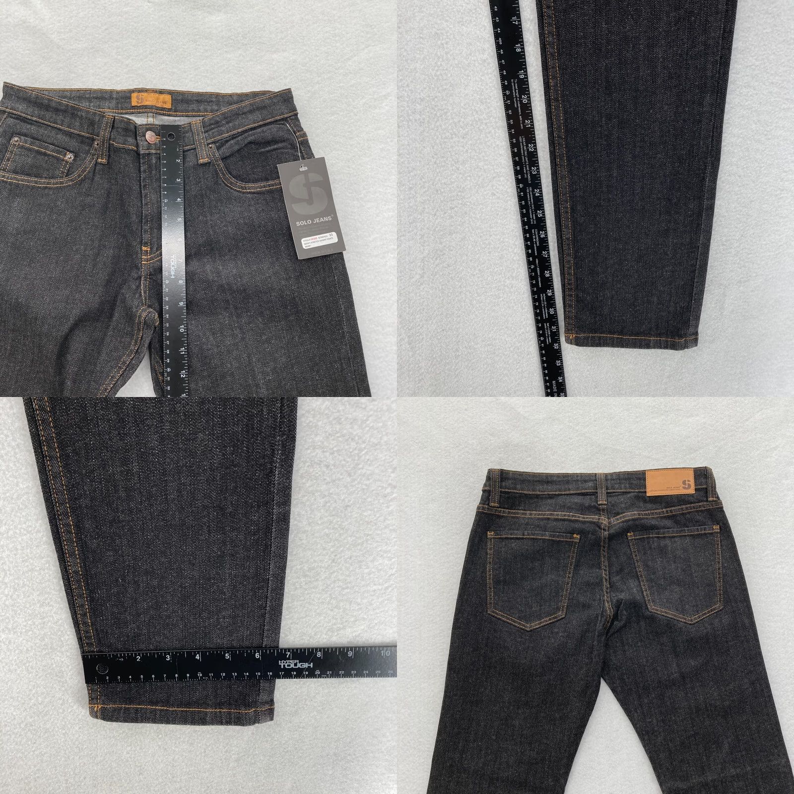 Vintage VINTAGE Solo Jeans Mens 33x32 Skinny Slim Fit Dark Blue Stretch Denim NWT Y2K Grunge Skater Jeans Mens Size US 33 - 8 Thumbnail