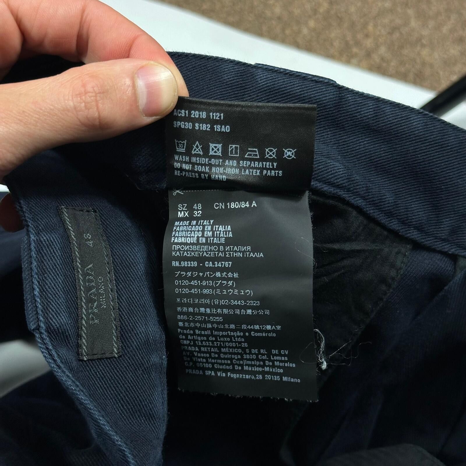 Prada Prada 2018 Rubber Logo Baggy Drill Cotton Trousers - IT48 Size US 31 - 7 Thumbnail