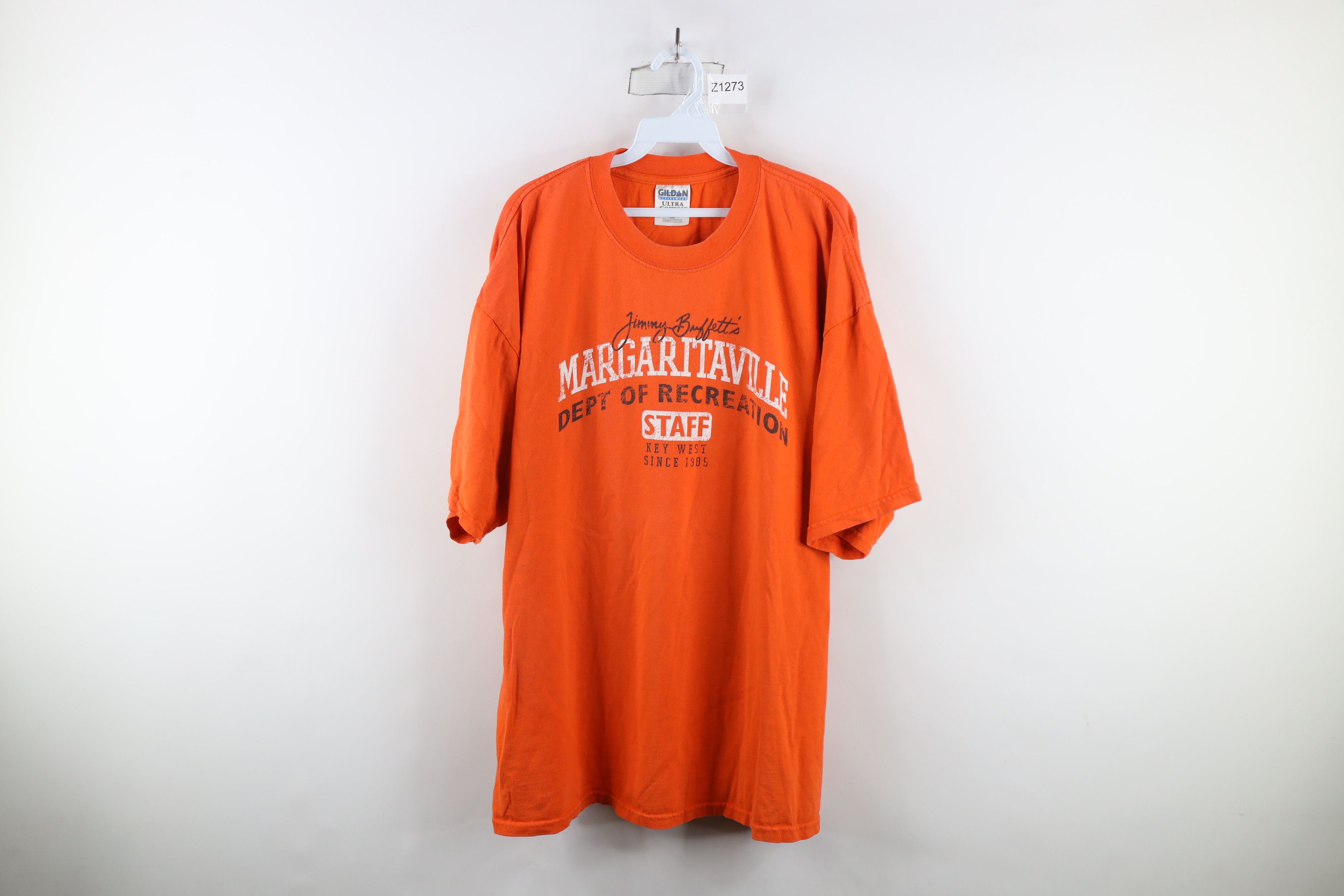 Vintage Vintage 90s Jimmy Buffetts Margaritaville T-Shirt Orange Size US XXL / EU 58 / 5 - 1 Thumbnail