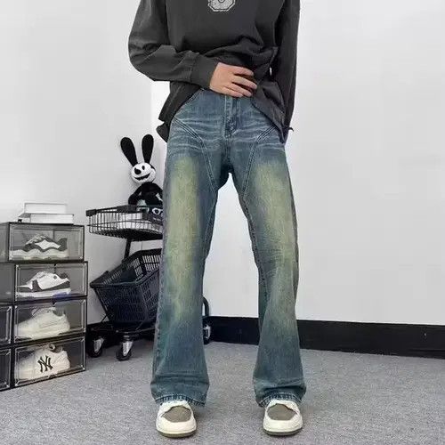 Jean Vintage distressed washed corrugated bootcut jeans Size US 32 / EU 48 - 1 Thumbnail