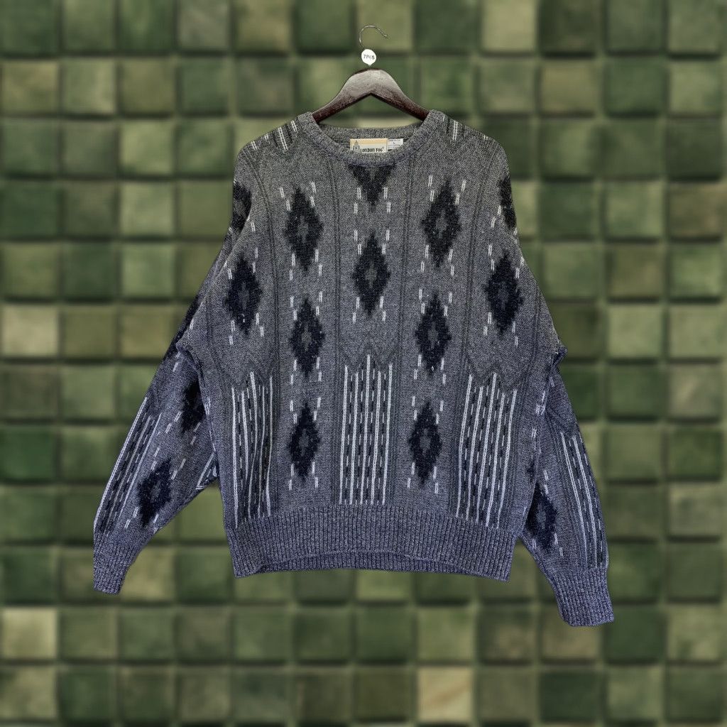 London Fog VINTAGE London Fog Mens Gray Argyle Knit Sweater Shirt L-7865 Size US L / EU 52-54 / 3 - 1 Thumbnail