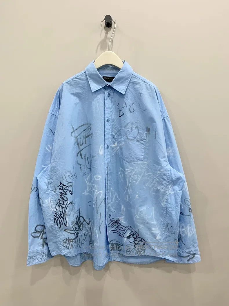Balenciaga Balenciaga Graffiti shirt Size US M / EU 48-50 / 2 - 1 Thumbnail