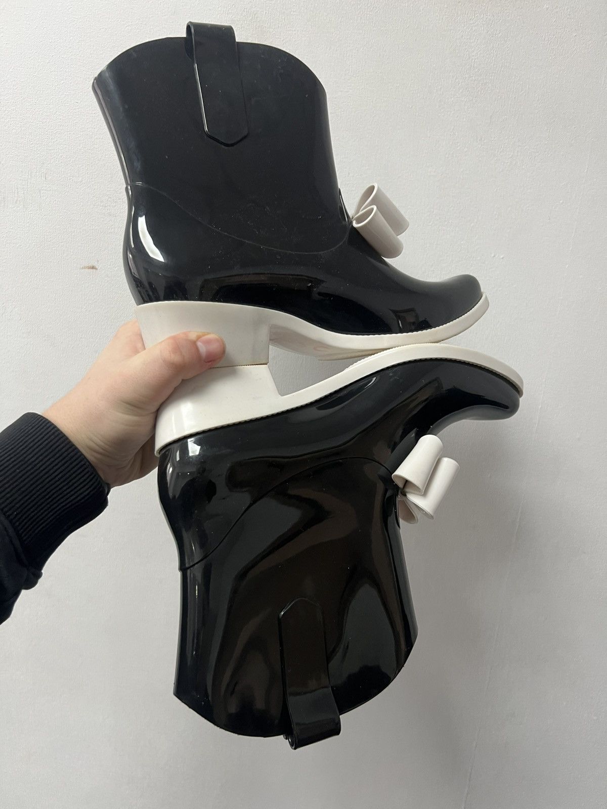 Melissa RARE Vivienne Westwood x Mellisa Rain Boots Black Size US 7 / IT 37 - 13 Thumbnail