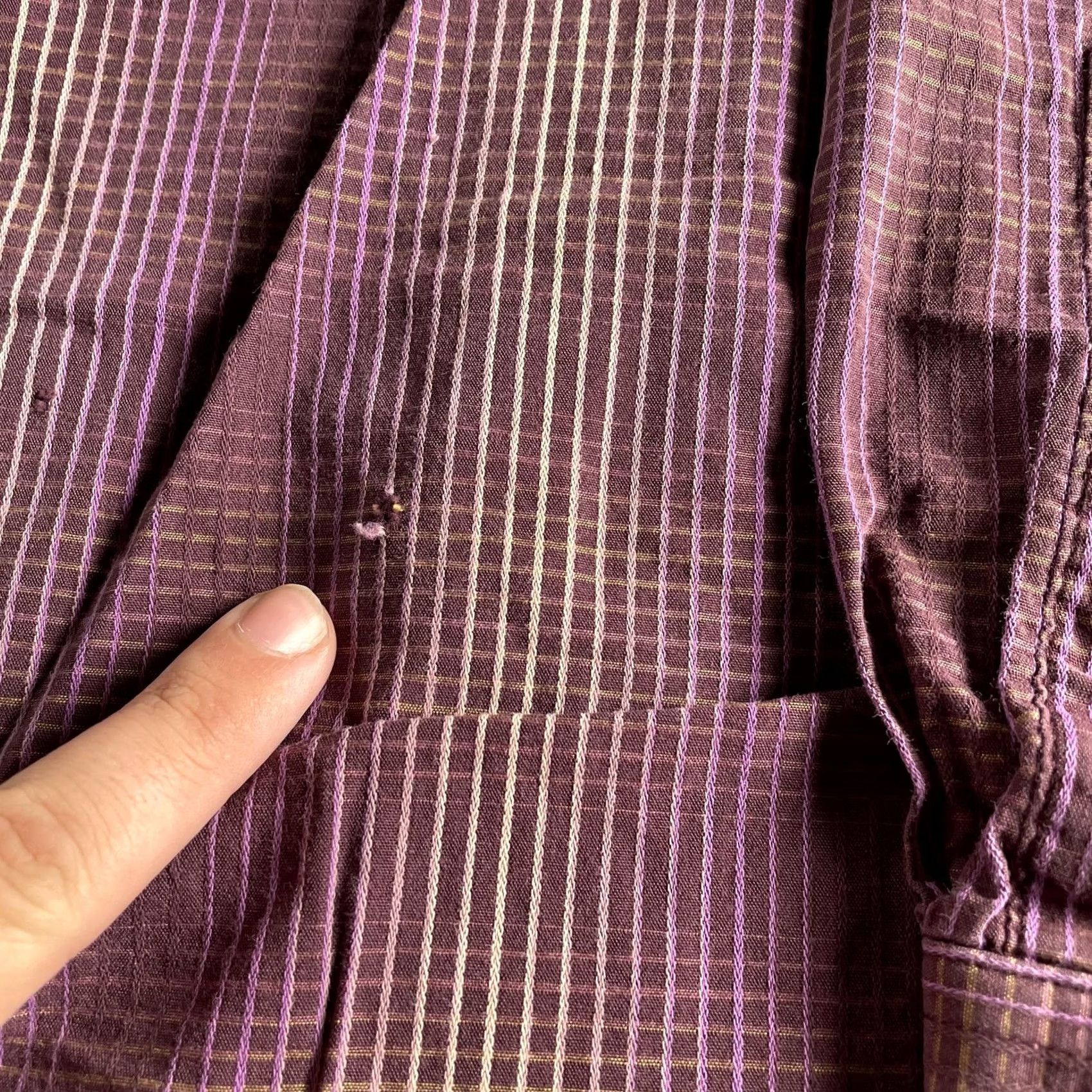 Vintage J. Garcia Shirt Mens XLT Purple Stripe Long Sleeve Button Front Cotton Casual Size US XL / EU 56 / 4 - 5 Thumbnail