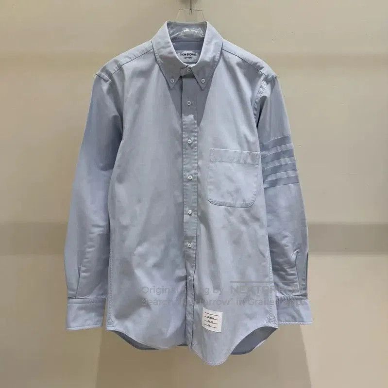 Other Thom Browne Long Sleeve Striped Shirt in Light Blue . Size US M / EU 48-50 / 2 - 1 Thumbnail