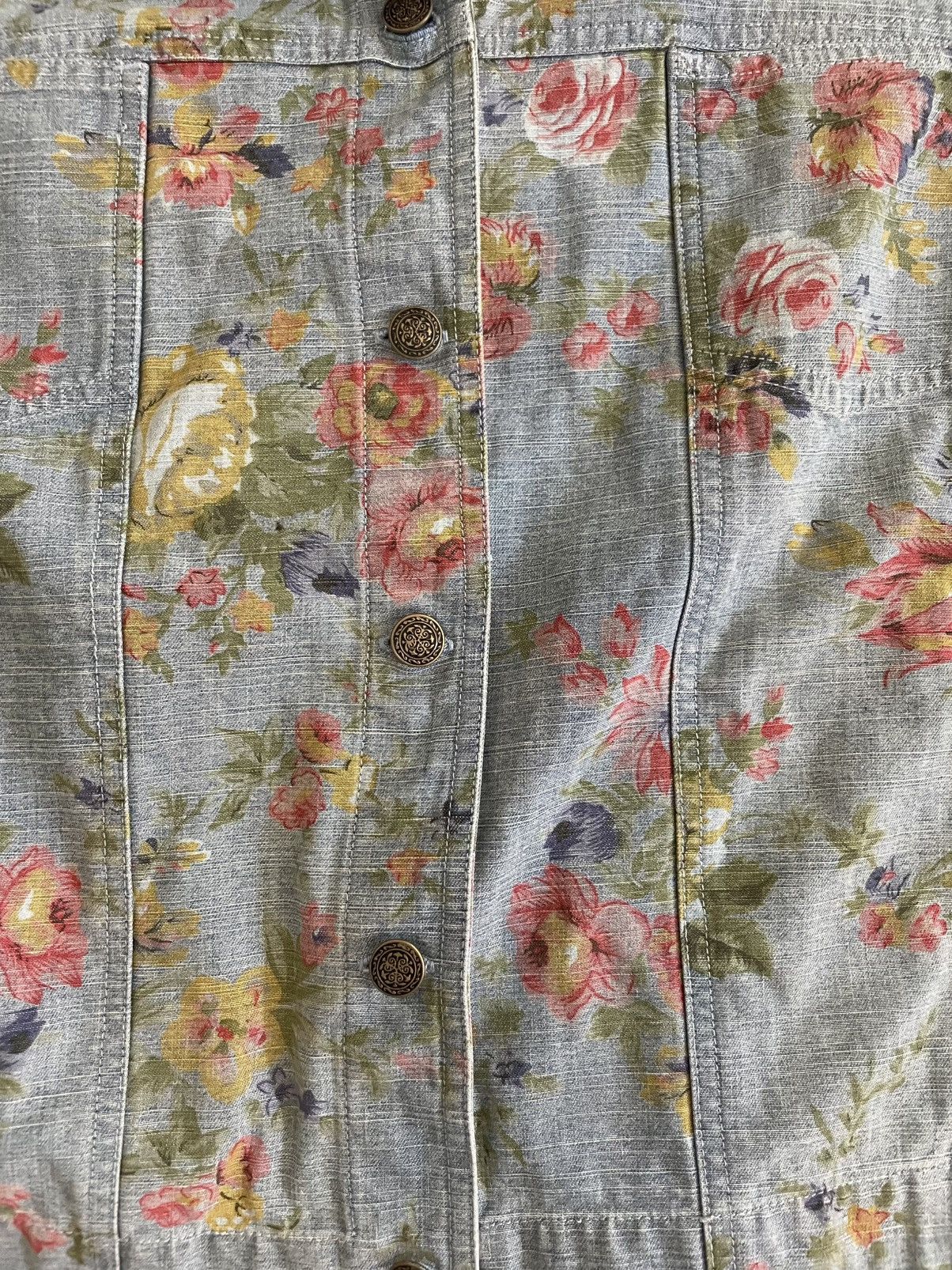 Other Vintage David Brooks Women's Floral Blue Denim Jacket Sz XL Size XL / US 12-14 / IT 48-50 - 6 Thumbnail