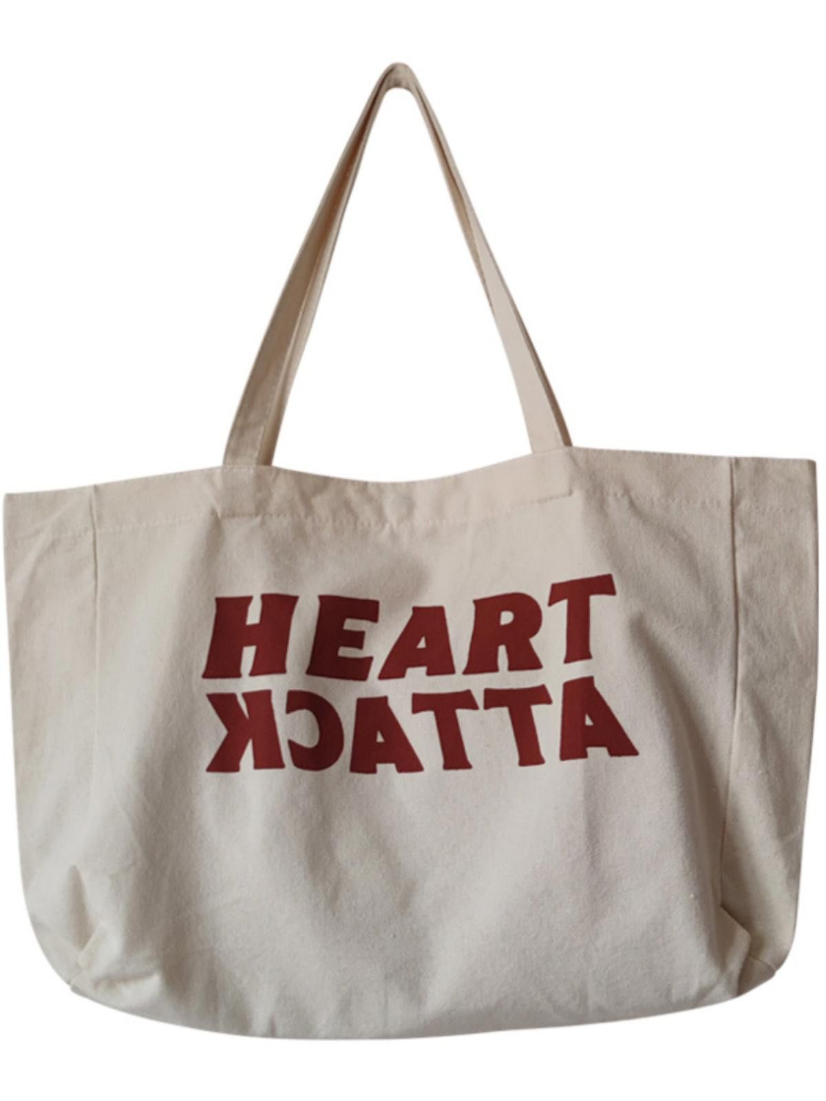 Vintage Heart Attack Canvas Tote Bag Size ONE SIZE - 5 Thumbnail
