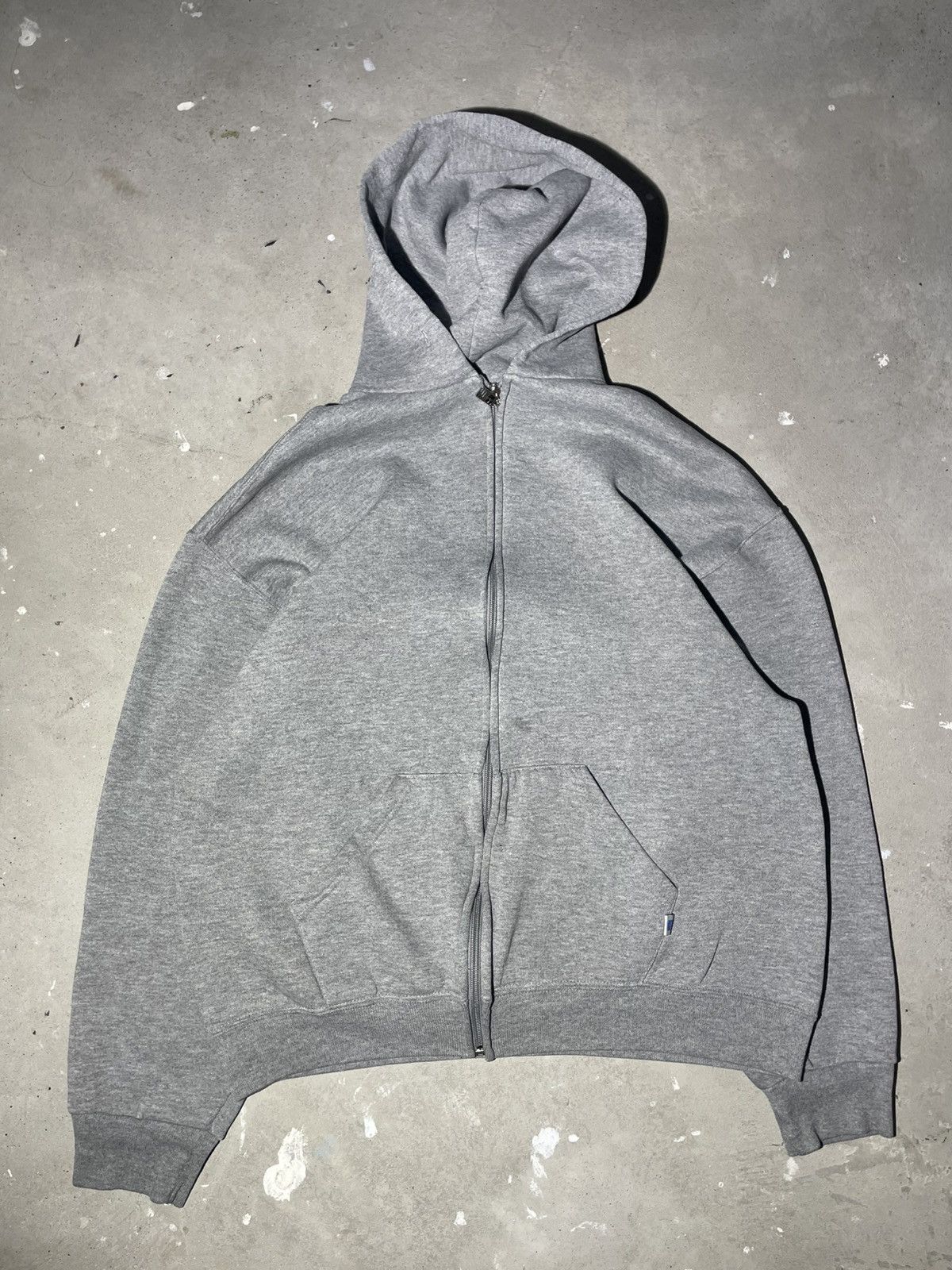 Vintage Grey Russell Zip Up Hoodie