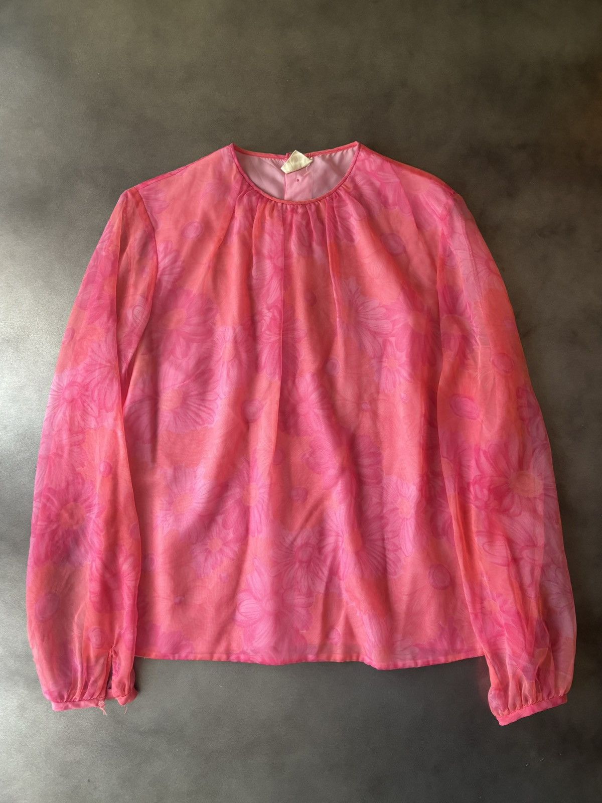 Japanese Brand 1960s Vintage Chiffon Shirt St. Michaels MBV Loveless Sheer Size S / US 4 / IT 40 - 2 Thumbnail
