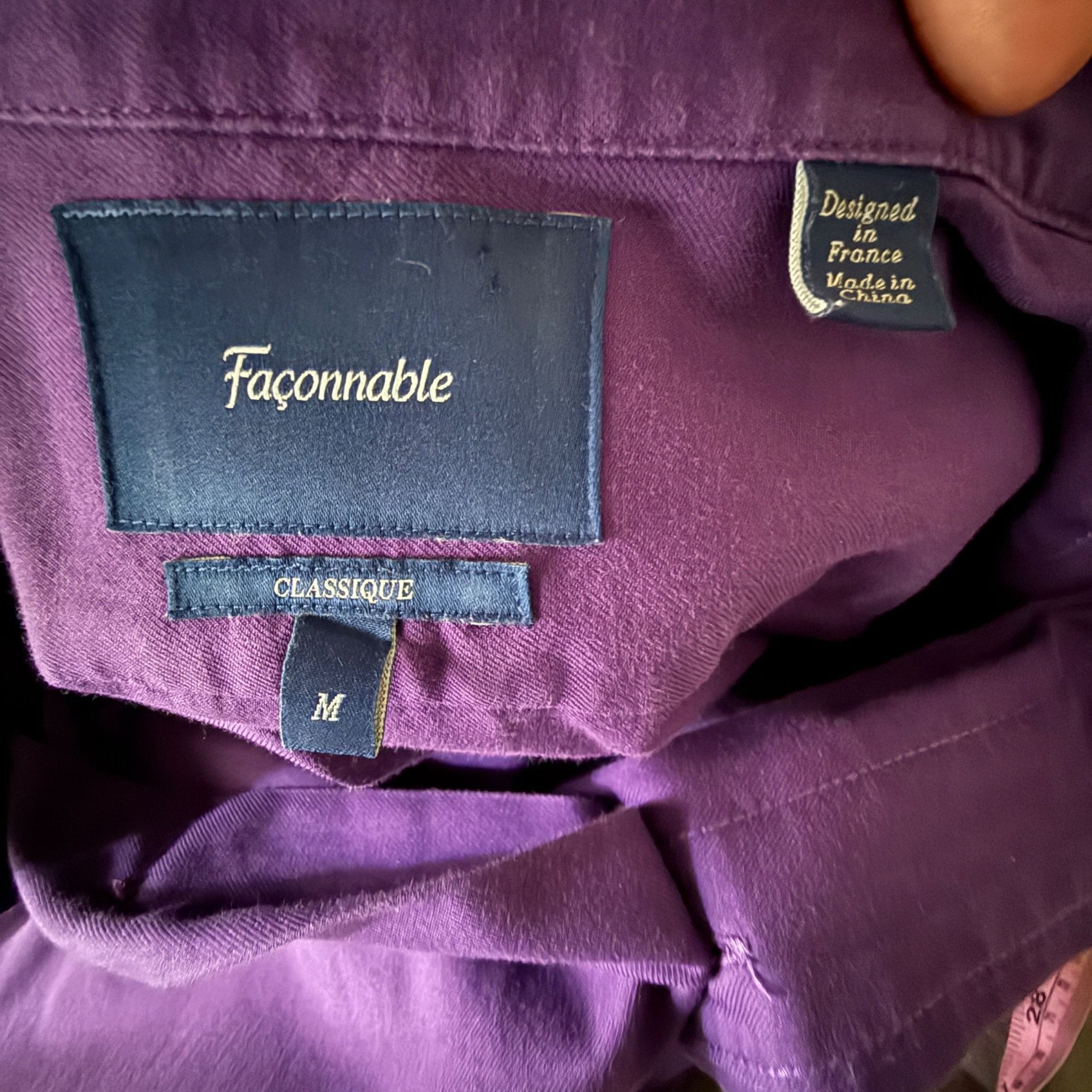 Faconnable Faconnable Purple Long-Sleeve Button-Up Shirt Mens M Cotton Size US M / EU 48-50 / 2 - 4 Thumbnail