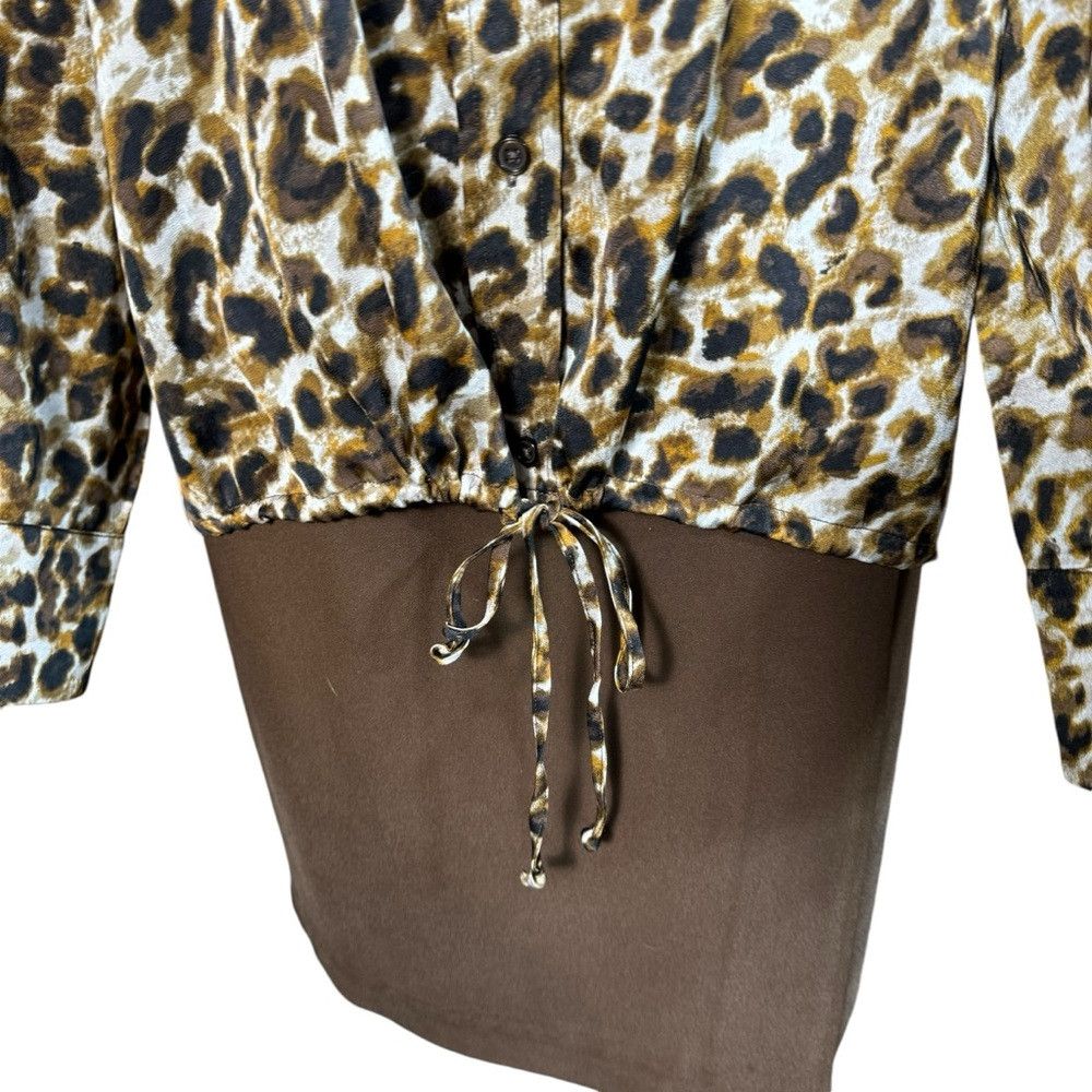 Rebecca Minkoff New Rebecca Minkoff Animal Print Satin Long Sleeve Blouse S Size XXL / US 16-18 / IT 52-54 - 3 Thumbnail