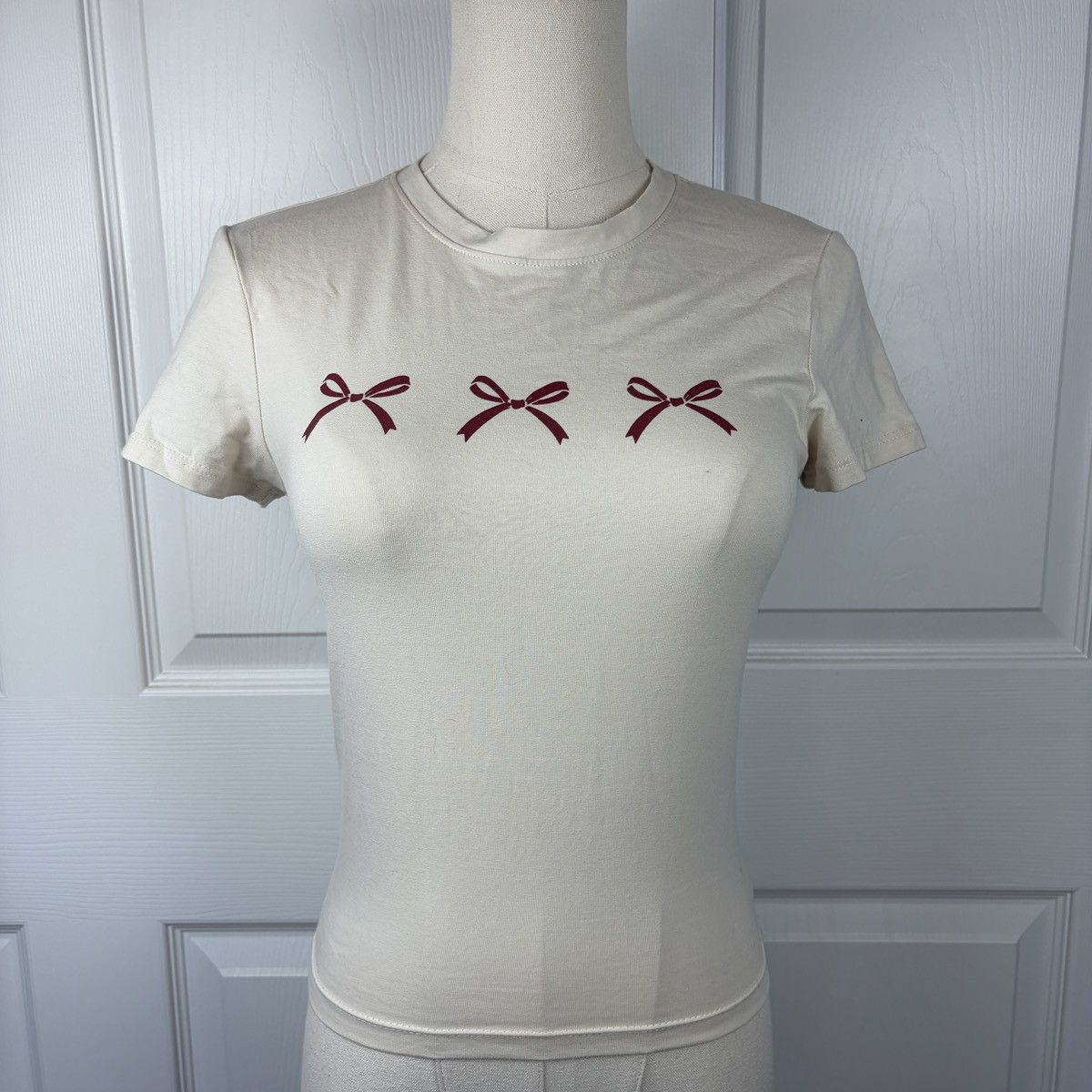 Other Homegirl society cream baby tee red bow graphic Size XS / US 0-2 / IT 36-38 - 1 Thumbnail
