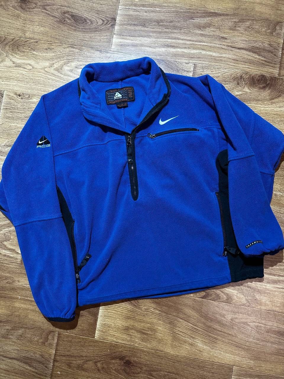 Nike ACG × Vintage Vintage 1997 Nike ACG Blue 1/2 Zip Pullover Fleece Jacket Size US M / EU 48-50 / 2 - 1 Thumbnail
