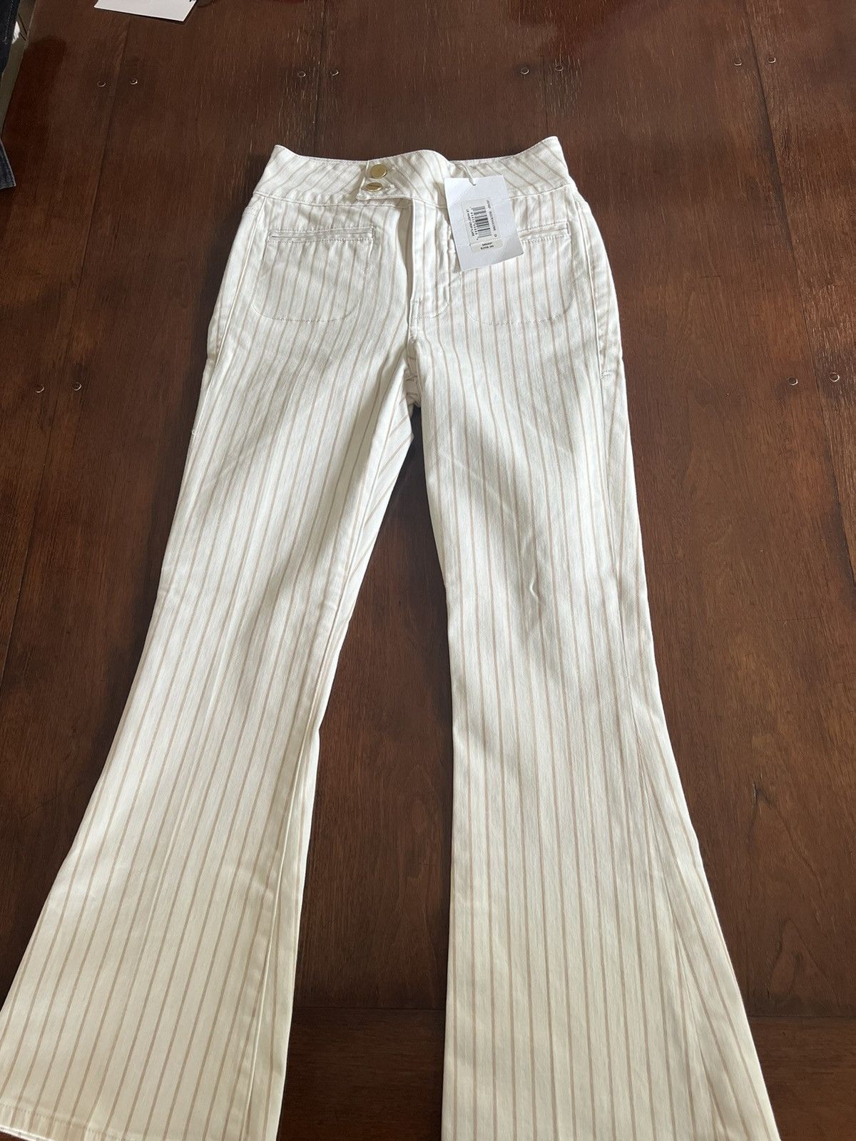 Frame Frame - Deleca Khaki Stripe Pant - 25 Size 25" / US 0 / IT 36 - 1 Thumbnail