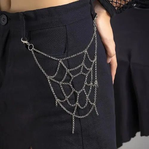 Jewelry Y2K Unisex Spider Web Key Chain Size ONE SIZE - 1 Thumbnail