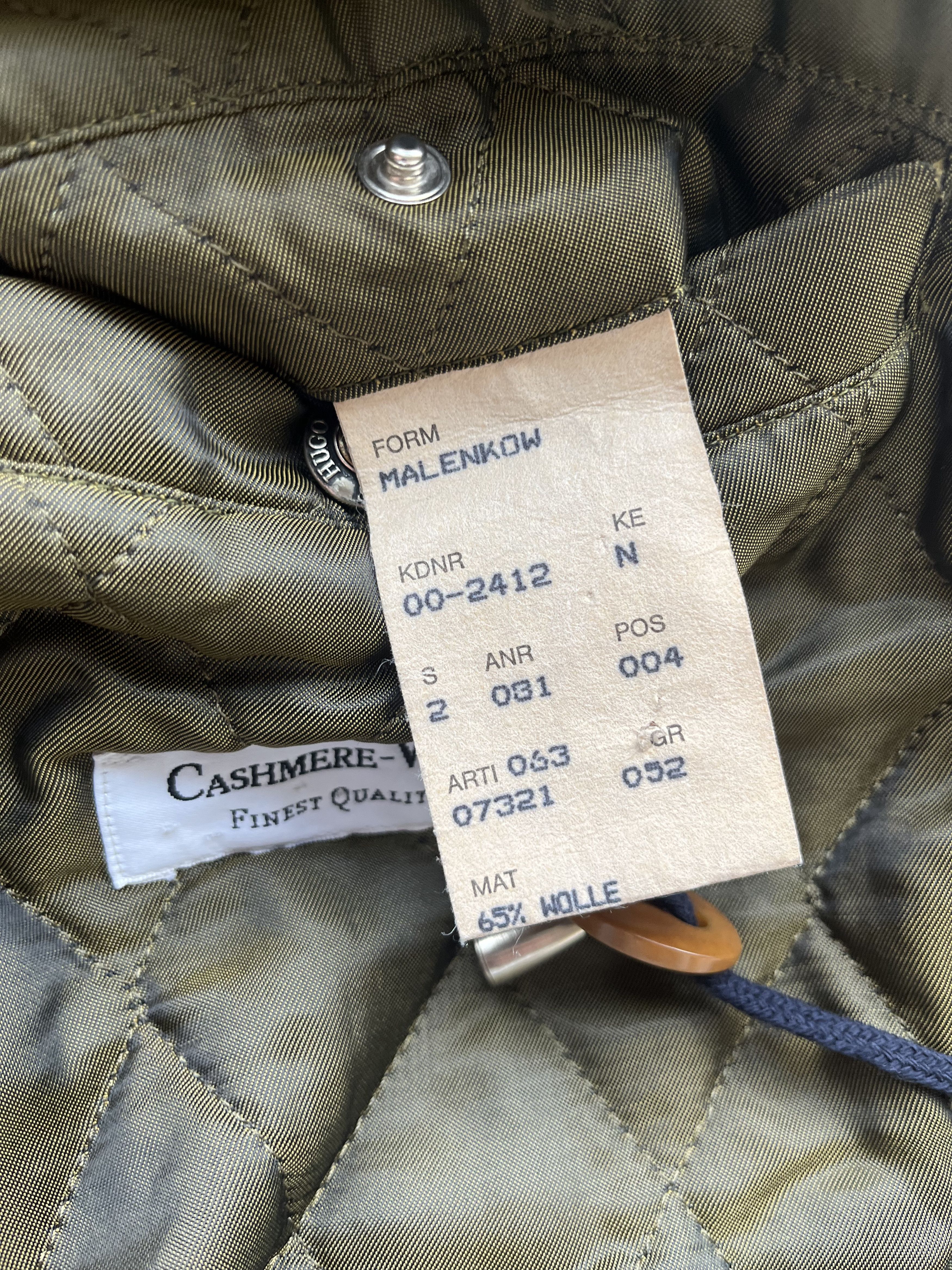 Hugo Boss Vintage 1990's Hugo Boss Cashmere-Wool Quilted Bomber Jacket Size US L / EU 52-54 / 3 - 4 Thumbnail