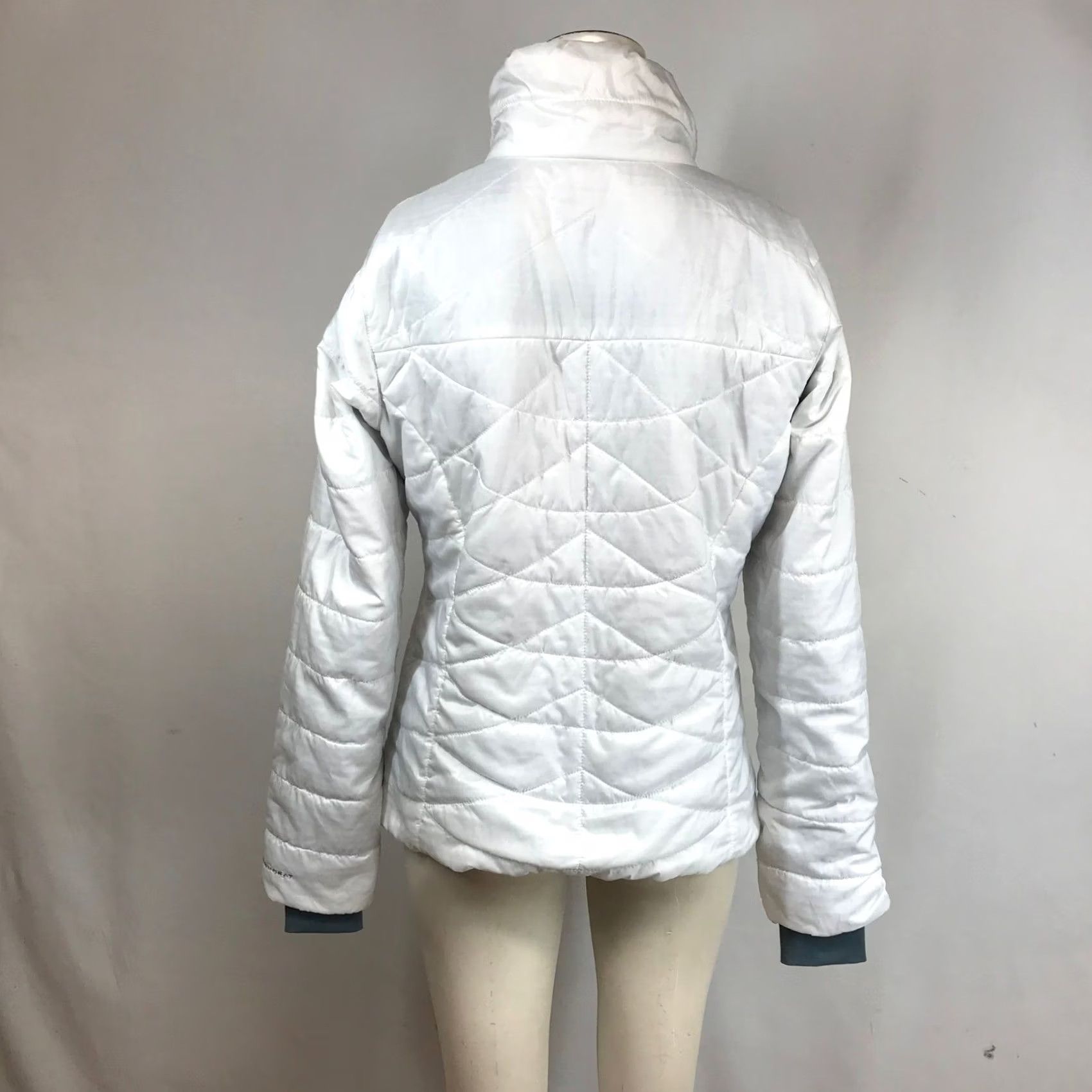 Vintage Columbia Puffer Jacket Womens Medium White Omni-Heat Quilted Full Zip Thermal Jacket Size M / US 6-8 / IT 42-44 - 5 Thumbnail