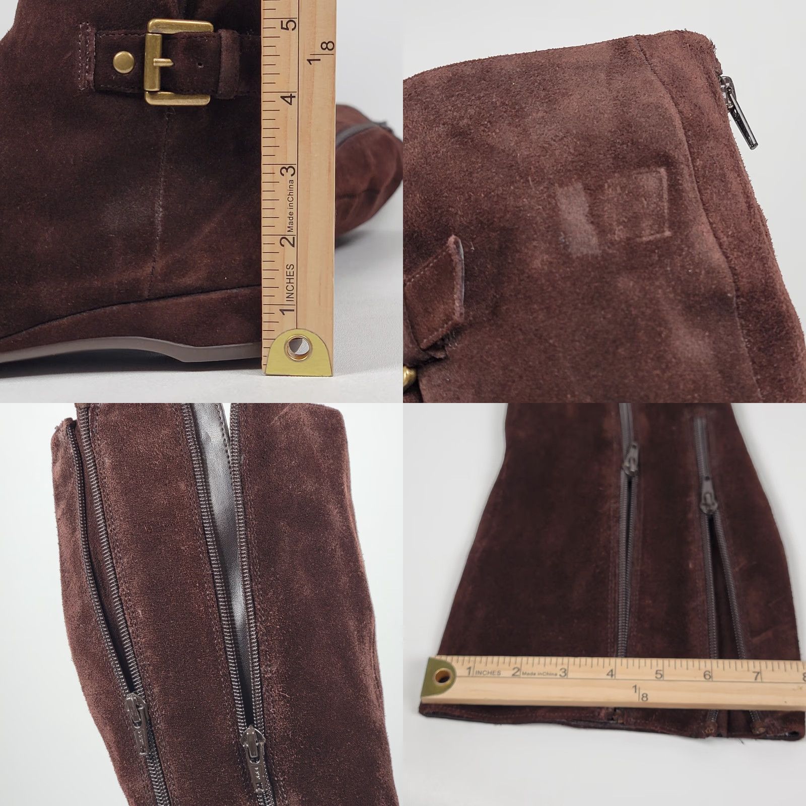 Vintage Aerosoles Boots Knee High Brown Smooth Wedge Zip Size 8 M Womens Size US 6 / IT 36 - 9 Thumbnail