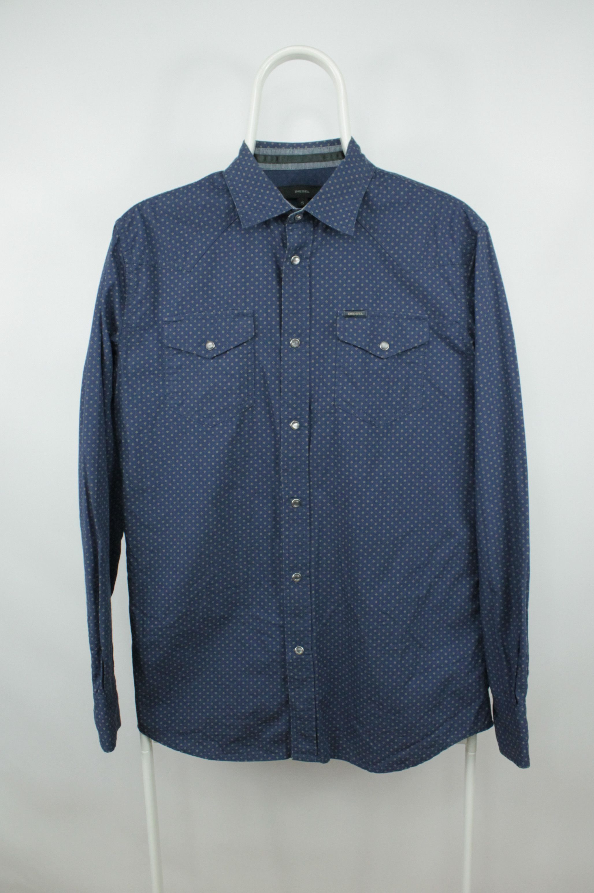 Diesel Diesel Slim Fit Casual Dress Blue Shirt Size US S / EU 44-46 / 1 - 1 Thumbnail