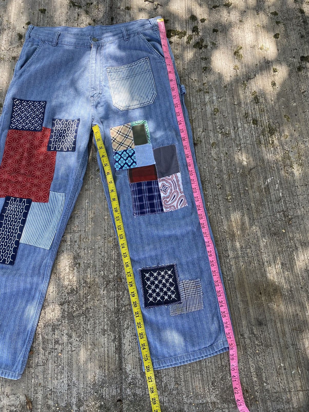 Japanese Brand Vintage Patchwork Oshkosh Carpenter Reworked Pants Size US 33 - 17 Thumbnail