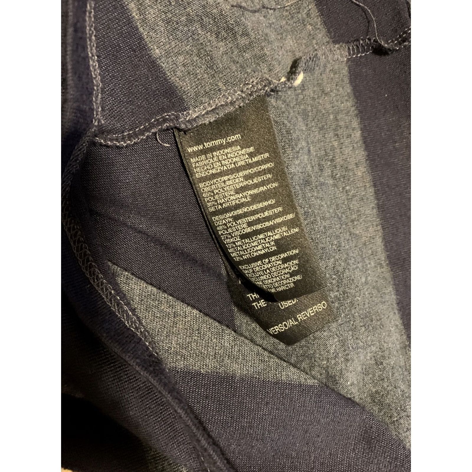 Tommy Hilfiger Tommy Hilfiger Women’s Boat Neck Glitter Thread Top 3/4 Sleeve Navy M Adults Womens Size M / US 6-8 / IT 42-44 - 7 Thumbnail
