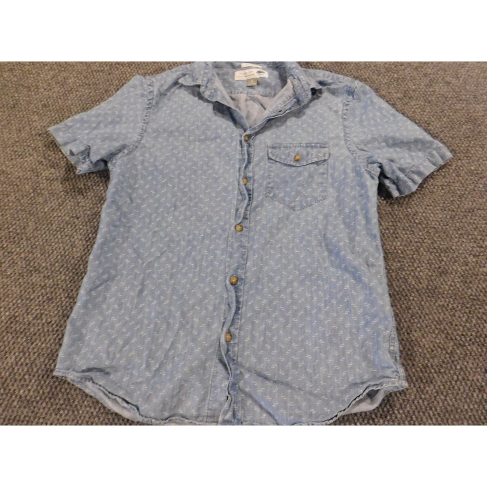 Old Navy Old Navy Shirt Mens Small Blue Button-Down Slim Knit Cotton Pocketed Short Sleeve Size US S / EU 44-46 / 1 - 2 Thumbnail