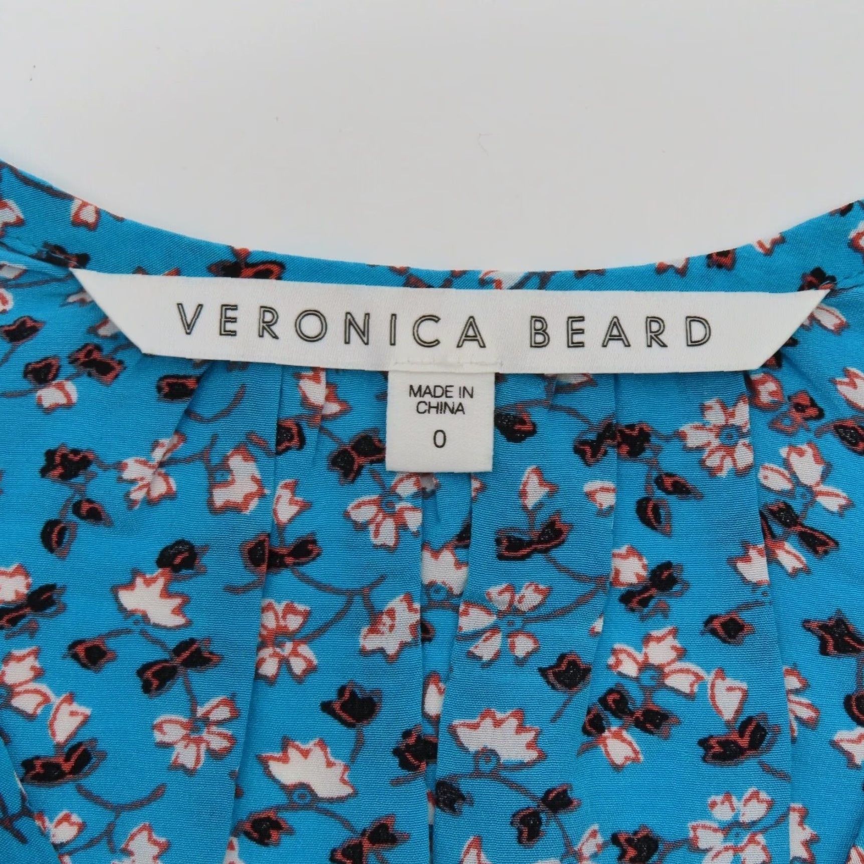 Veronica Beard VERONICA BEARD Blouse Shirt Floral V-Neck Button Front Blue White Women 0 Size XS / US 0-2 / IT 36-38 - 7 Thumbnail