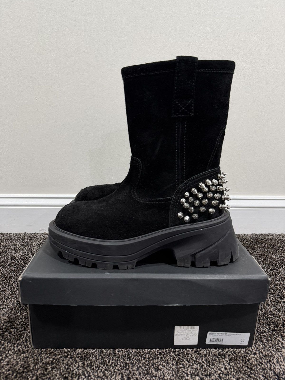 1017 ALYX 9SM 1017 Alyx 9SM Chelsea Calfskin Suede Studded Worker Boots Size US 10 / EU 43 - 4 Thumbnail