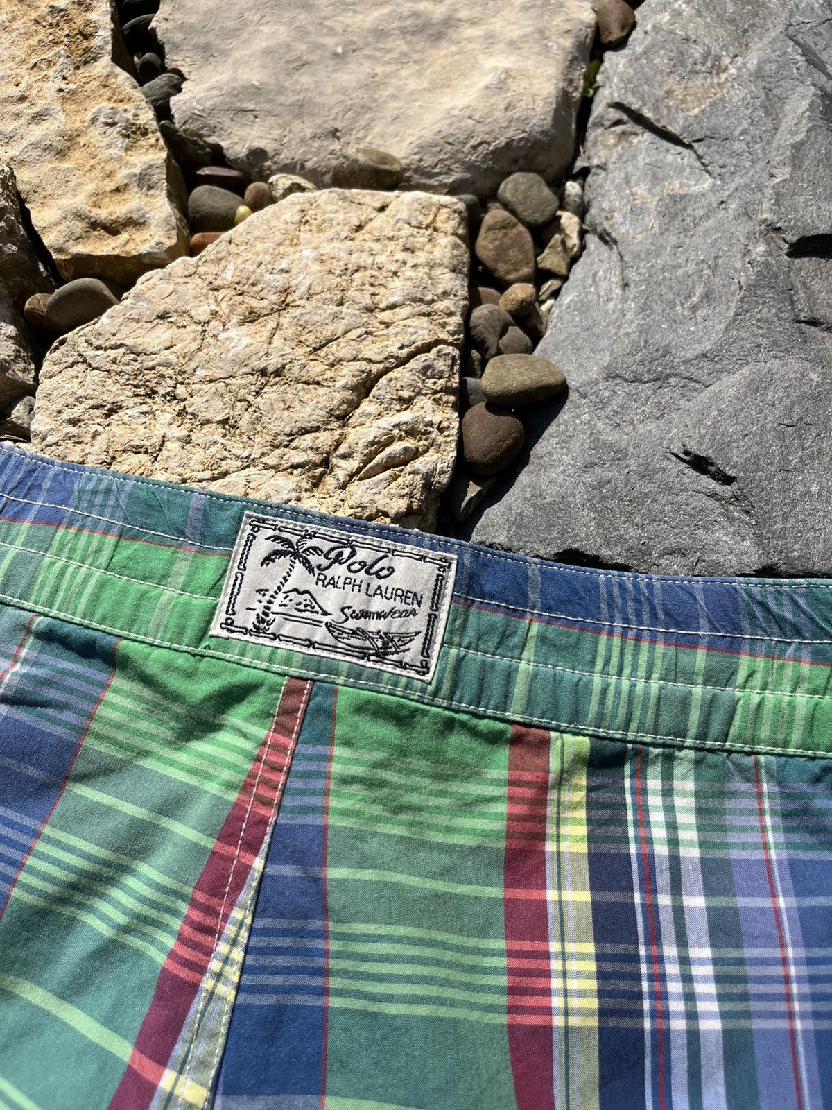 Polo Ralph Lauren × Ralph Lauren × Vintage Vintage 90s Polo Ralph Lauren plaid checked swim shorts pant Size 30" / US 8 / IT 44 - 13 Thumbnail