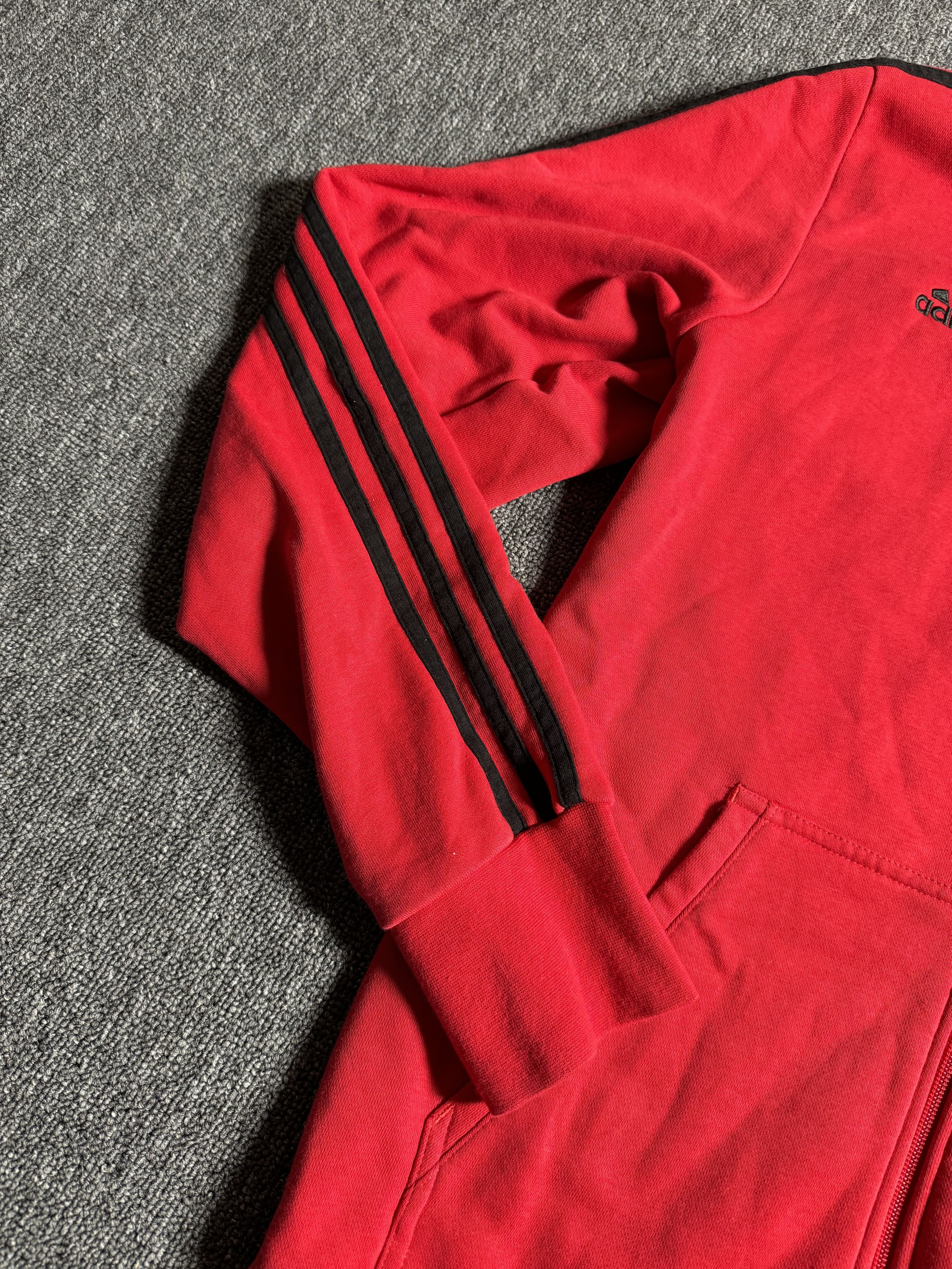 Adidas Adidas Manchester United Hoodie Red Full Zip 3 Stripes Size US L / EU 52-54 / 3 - 7 Thumbnail
