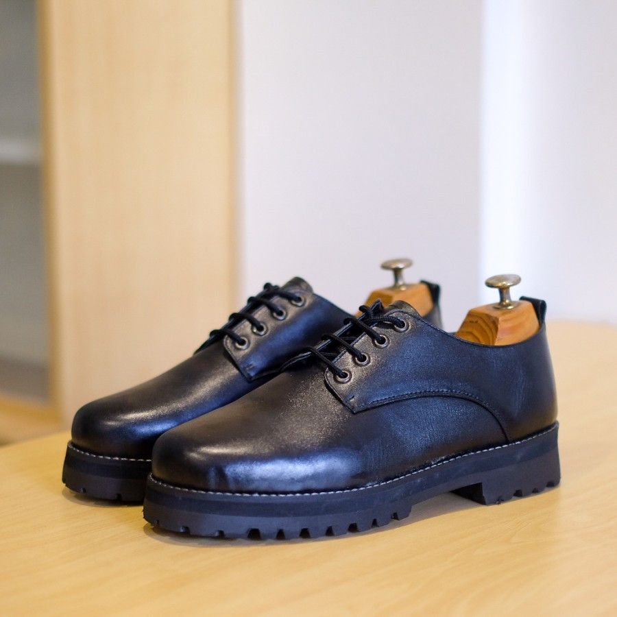 Designer Azco Derby Black Leather Size US 10 / EU 43 - 3 Thumbnail