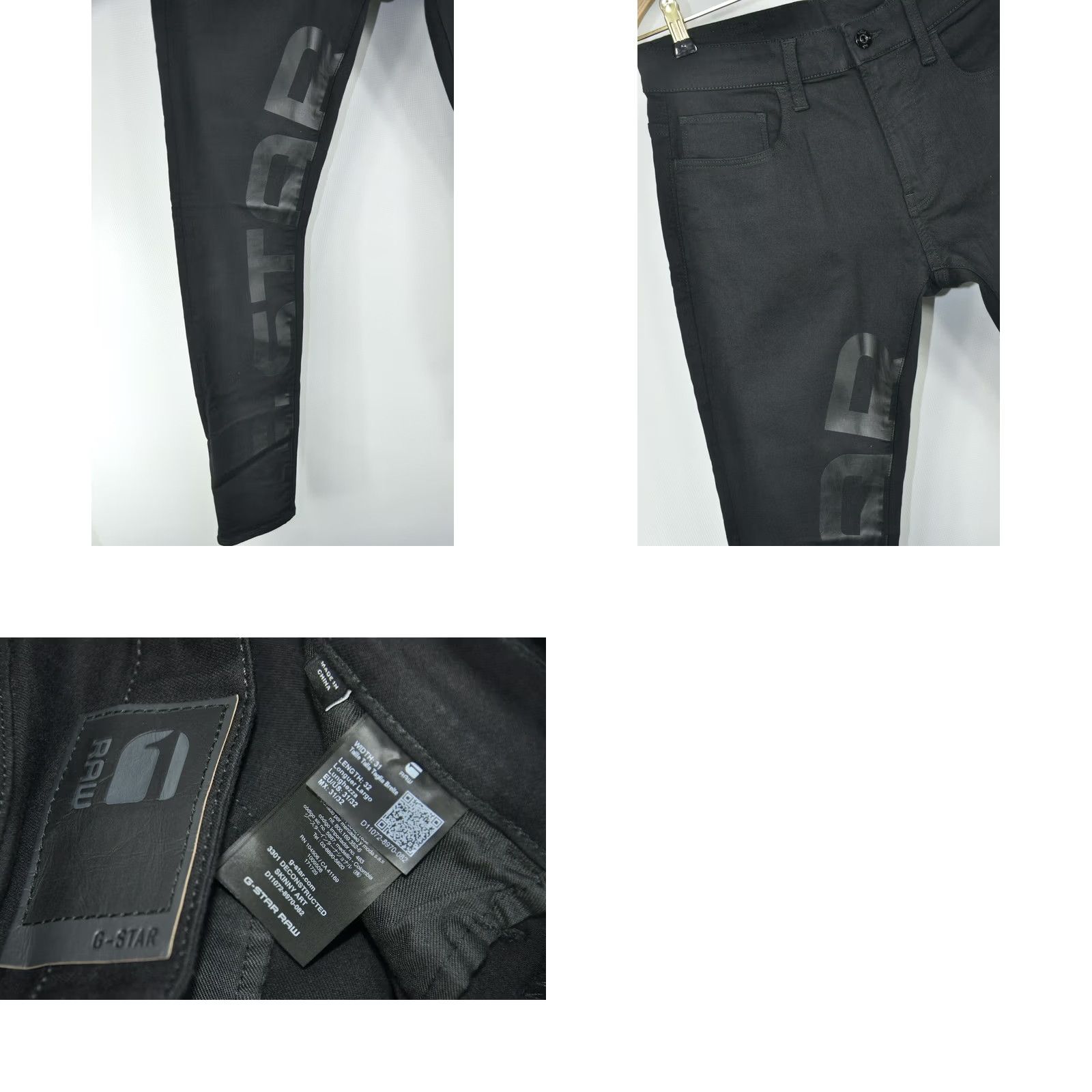 G-Star G-Star 3301 Deconstructed Skinny Art Jeans Waist W31/L32 Black Mens Regular Jeans Size US 31 - 8 Thumbnail