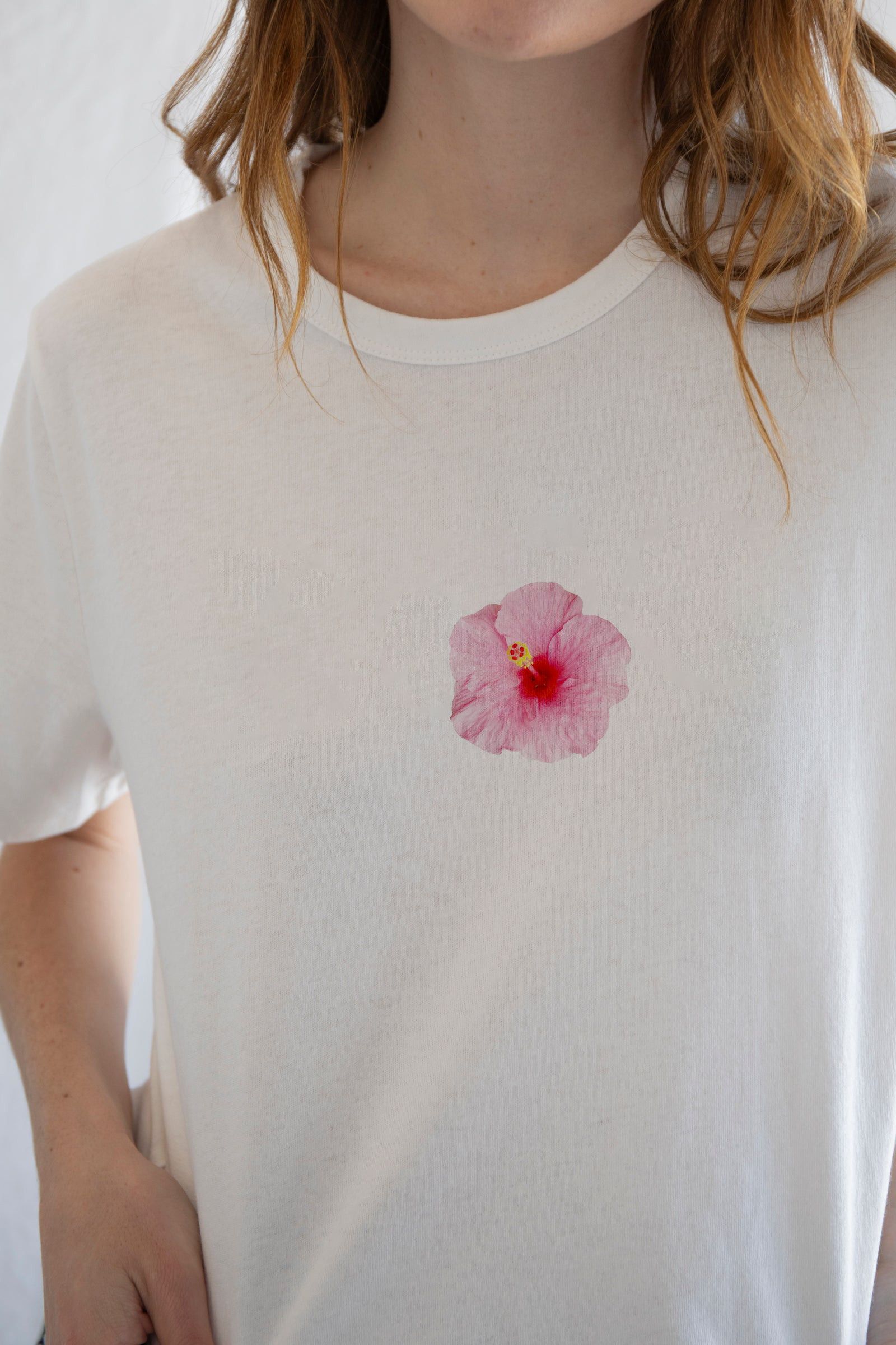 Designer × Vintage Pink Hibiscus Flower Baby Tee Size M / US 6-8 / IT 42-44 - 2 Thumbnail