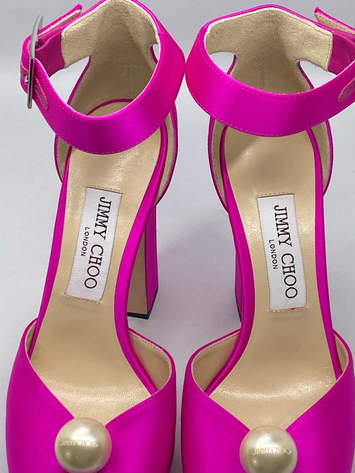 Jimmy Choo Jimmy Choo Socorie 120 Satin Platform Sandals size 37.5 Size US 7.5 / IT 37.5 - 5 Thumbnail