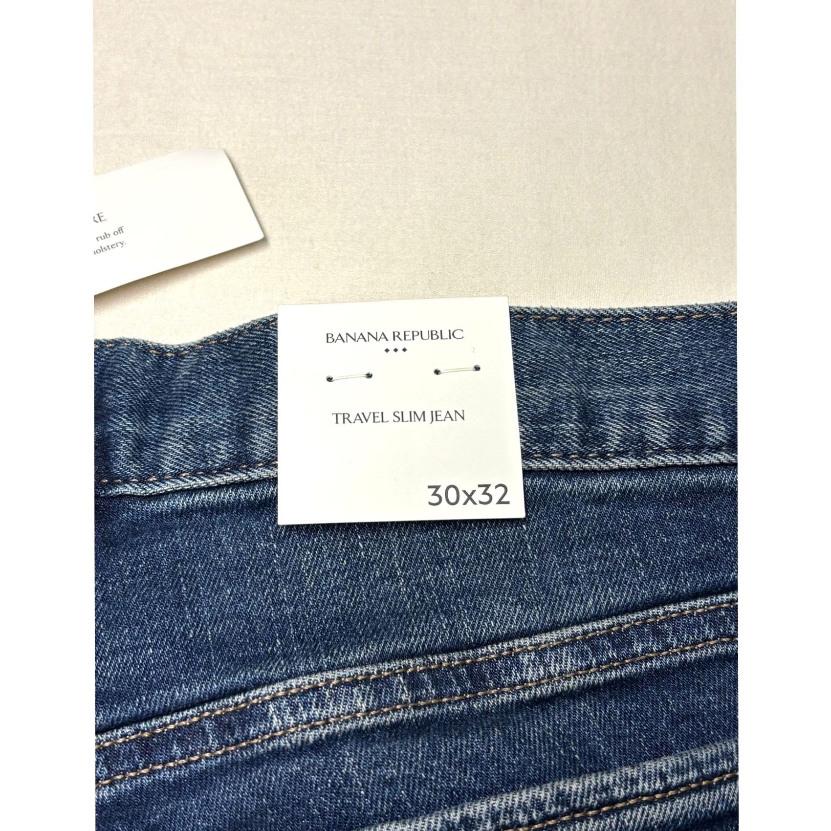 Banana Republic NWT Banana Republic Travel Slim Jeans Mens 30x32 Medium Wash Denim Blue Casual Straight Pocket 5-Pocket Button Zip Mens Size US 29 - 7 Thumbnail
