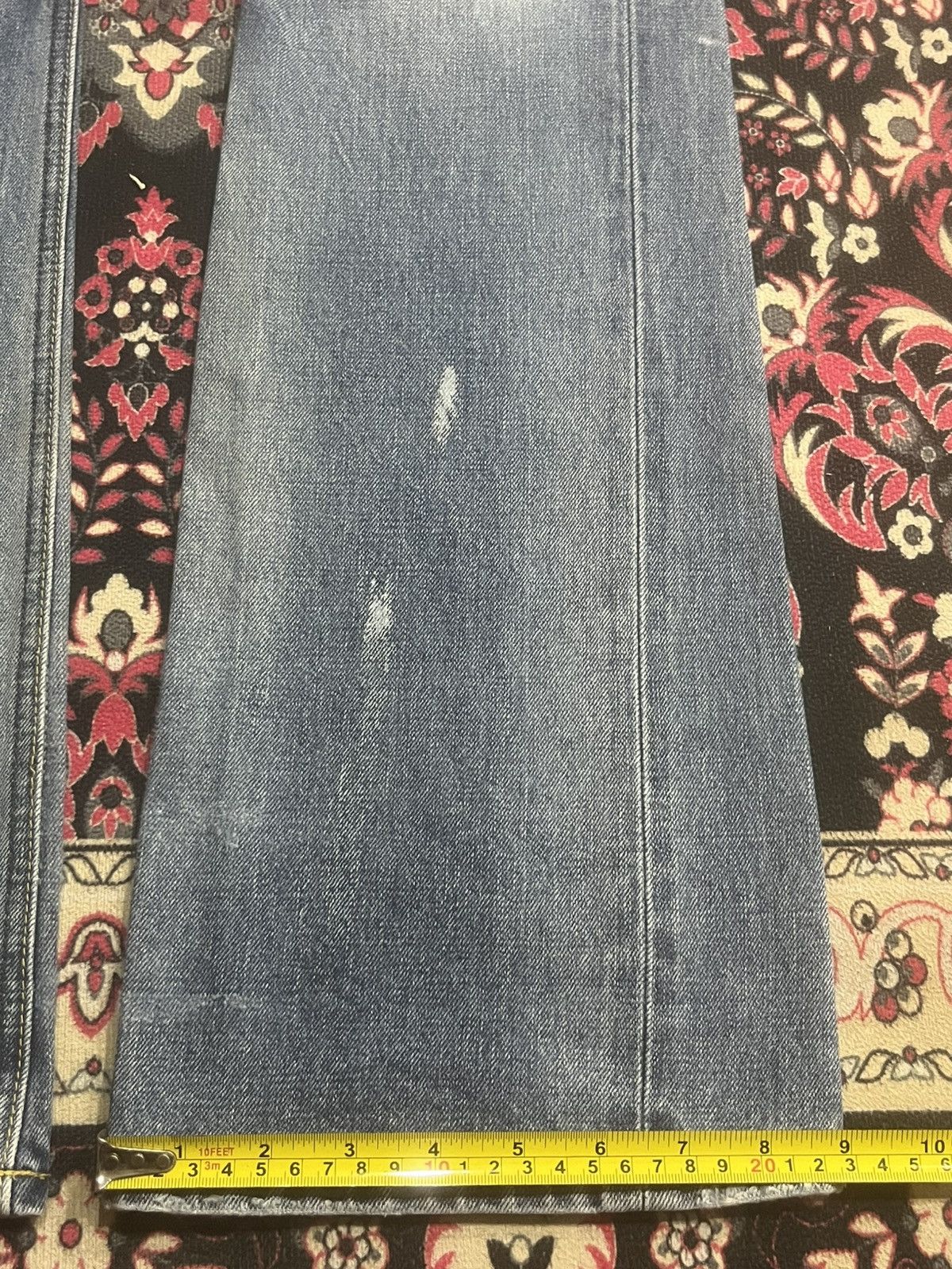 JACKROSE Jackrose X Luv Maison Blue Faded Washed Selvedge Flare Jeans Size US 30 / EU 46 - 17 Thumbnail