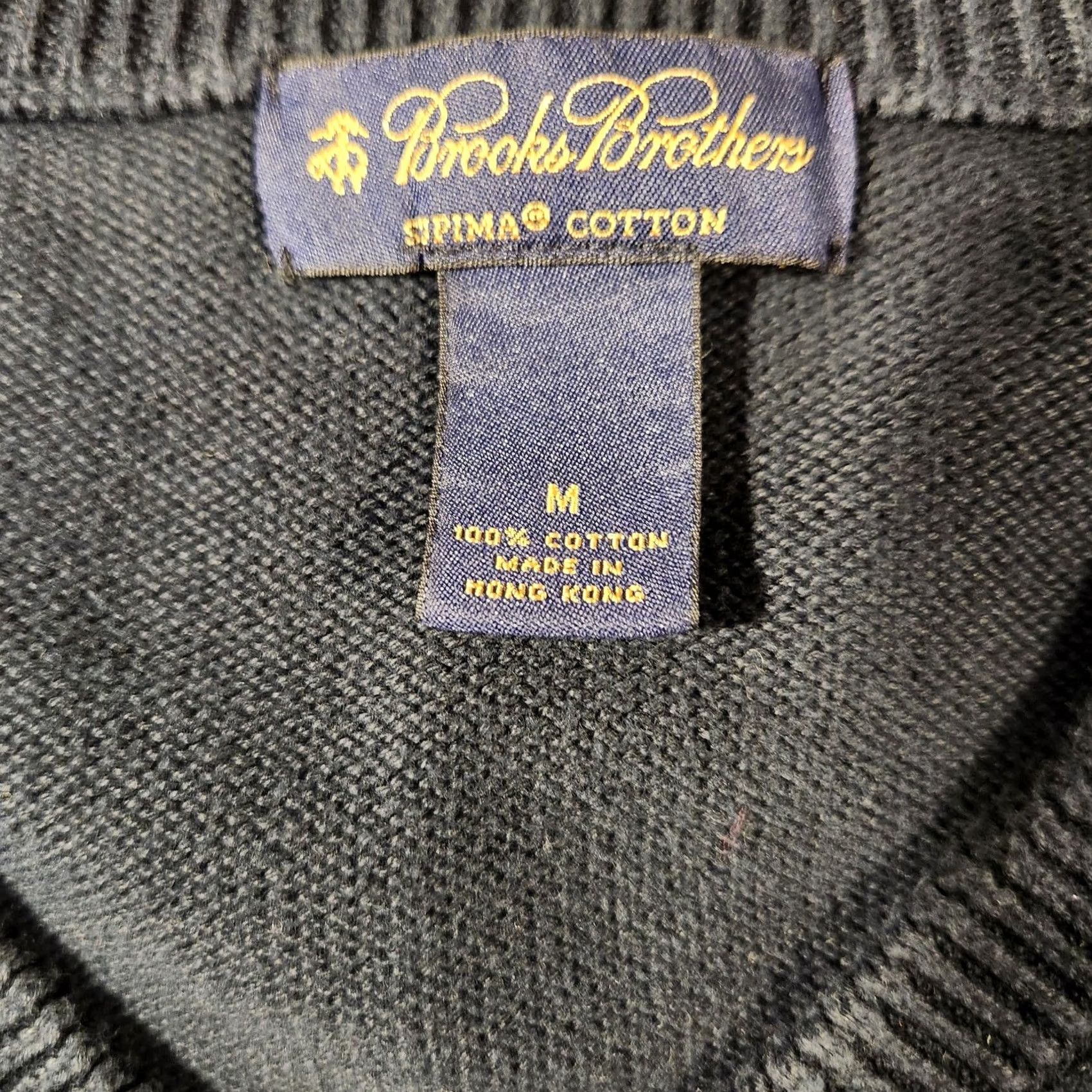 Brooks Brothers Brooks Brothers Sweater Mens Medium Navy Blue Supima Cotton V-Neck Pullover Knit Ribbed Cuffs Hem Solid Size US M / EU 48-50 / 2 - 2 Thumbnail