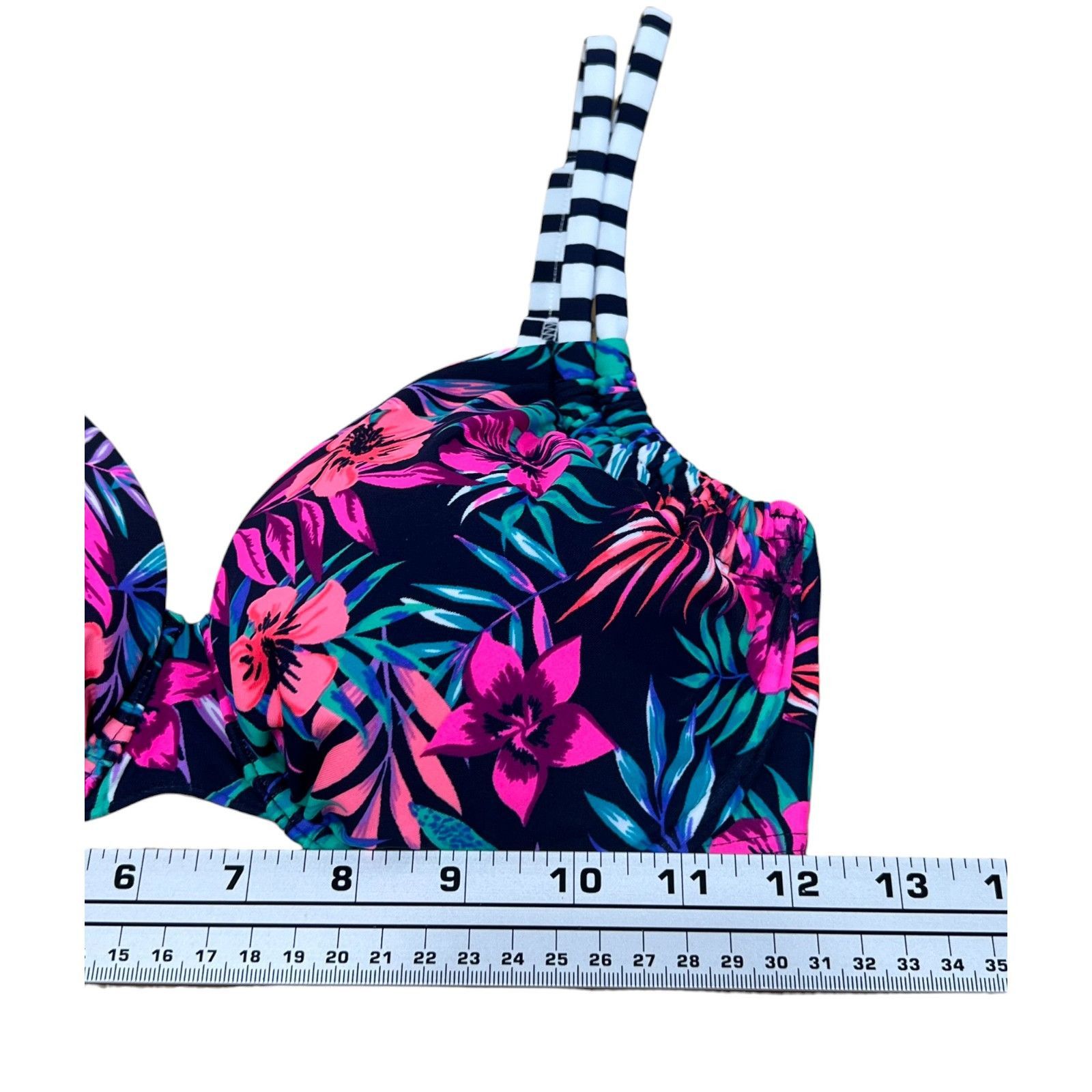 Other Venice Beach - Women's Floral Print Bikini Top - Black/Pink/ Size ONE SIZE - 3 Thumbnail
