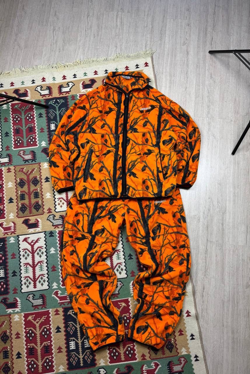 Carhartt × Japanese Brand RARE Carhartt Real Tree Fleece Y2K Orange Suits Size 34R - 1 Thumbnail