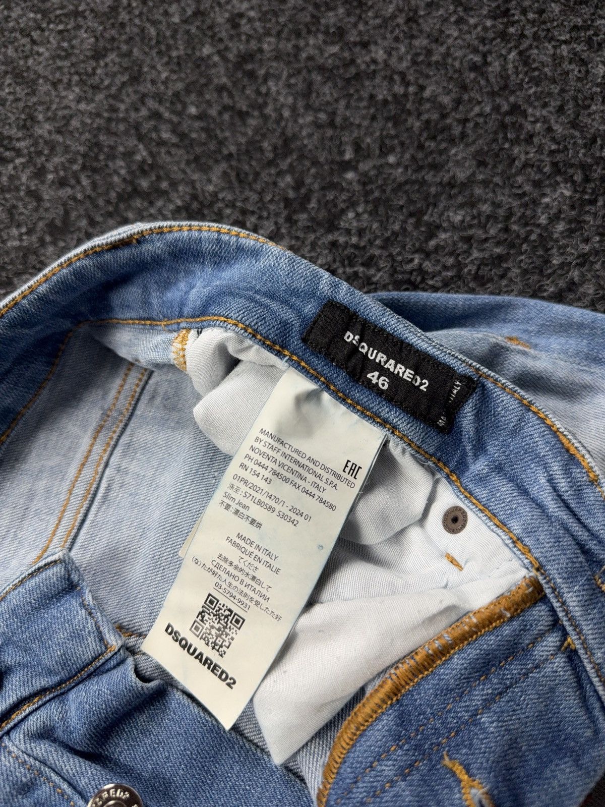 Dsquared2 Luxury 00s Dsquared2 Distressed Light Wash Straight Jeans Size US 32 / EU 48 - 7 Thumbnail