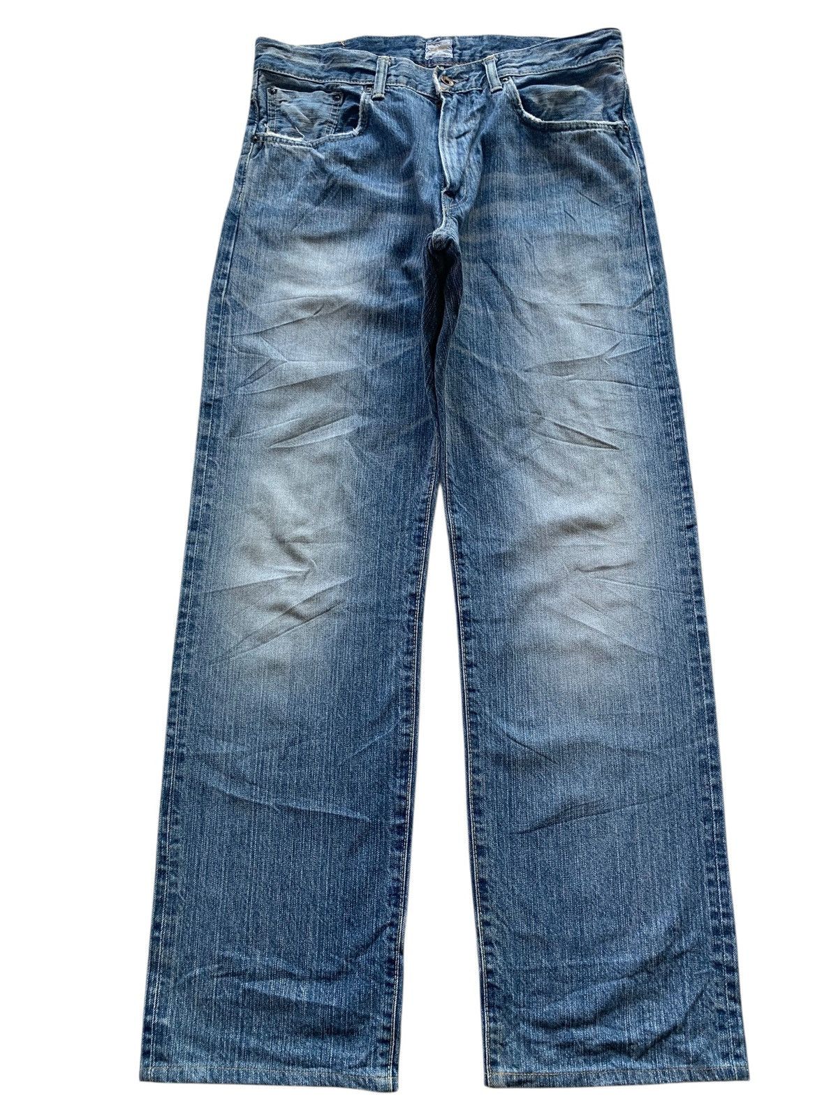 VINTAGE EDWIN 505Z SELVEDGE RUSTY JAPANESE DISTRESSED DENIM