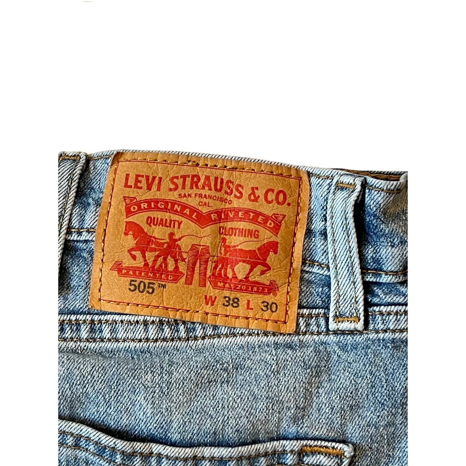 Levi's Levi's 505 Regular Straight Leg Jeans Mens 38x30 Size US 38 / EU 54 - 4 Thumbnail