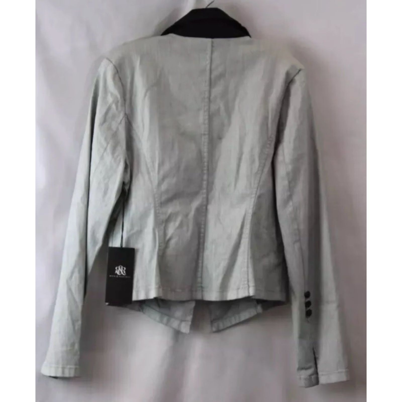 Vintage Rock & Republic Denim Blazer Coat Jacket Gray 16 Women Size 16 NWT Size XXL / US 16-18 / IT 52-54 - 2 Thumbnail