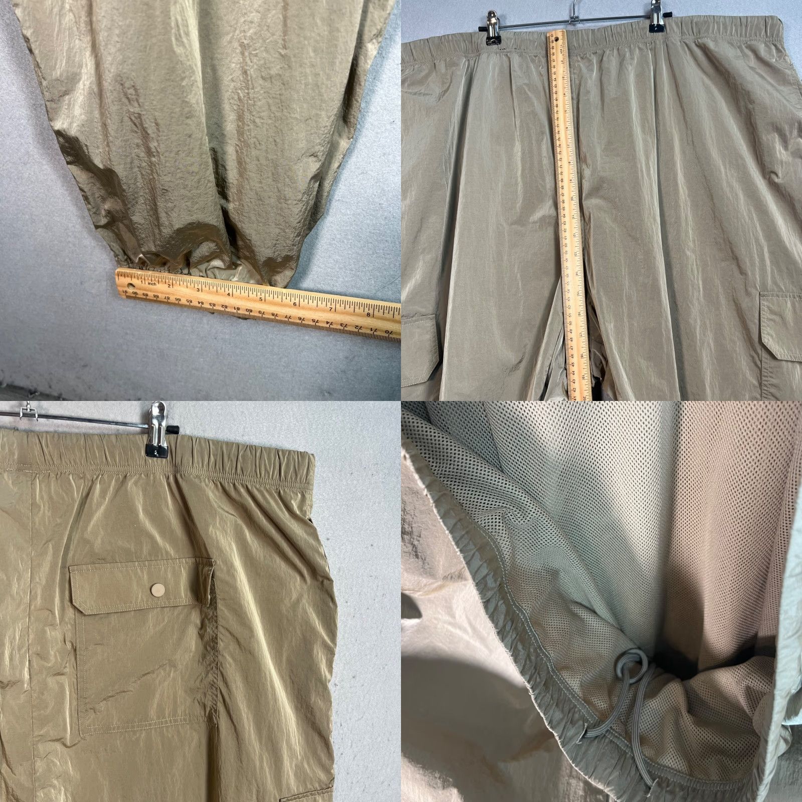 Good American Good American Cargo Pants Women's 7 Beige Nylon Polyester Tapered Leg 29 In Inseam High Rise Adult Womens Cargo Style Size 28" / US 6 / IT 42 - 8 Thumbnail