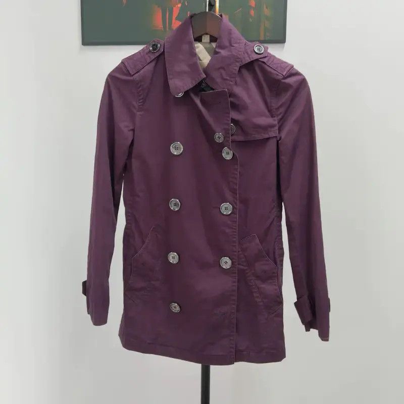 Burberry Burberry Purple Cotton Short Coat for Women Size S / US 4 / IT 40 - 1 Thumbnail