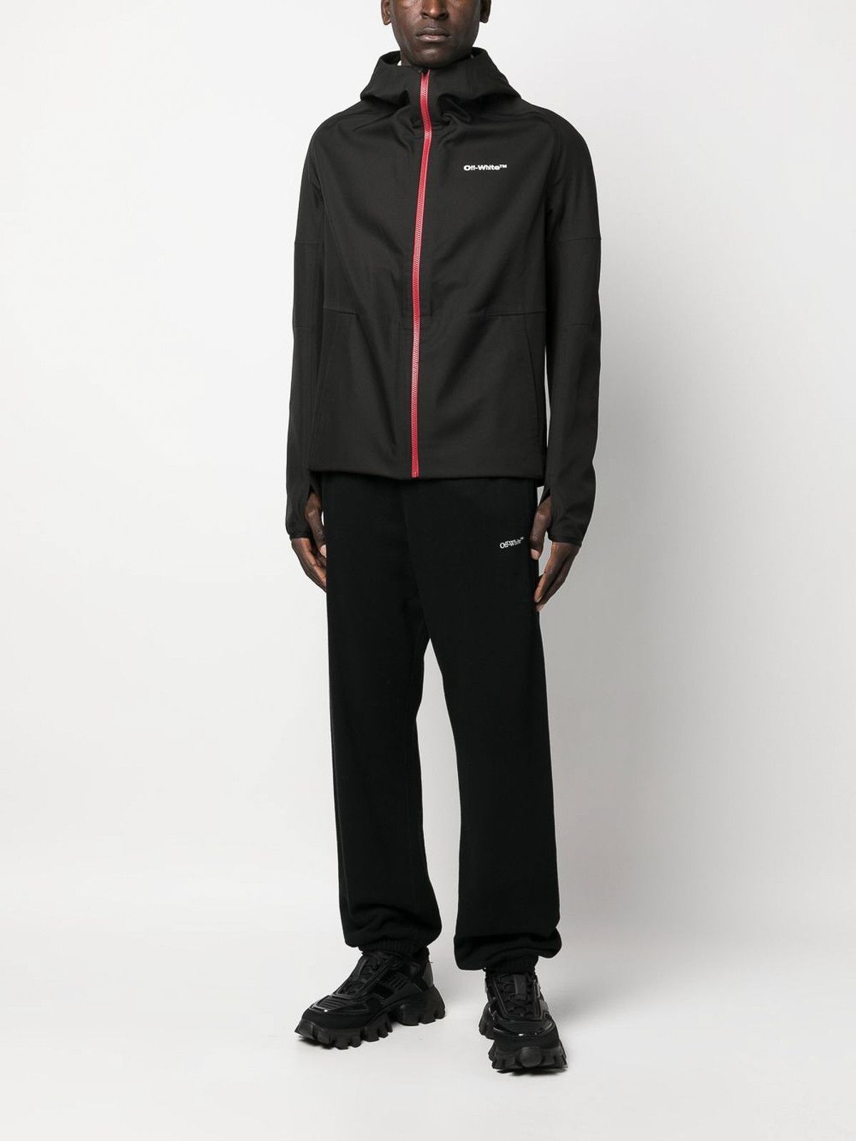 Off-White o1gr1nt0125 Ski Logo Tech Pile Hoodie in Black Size US M / EU 48-50 / 2 - 4 Thumbnail
