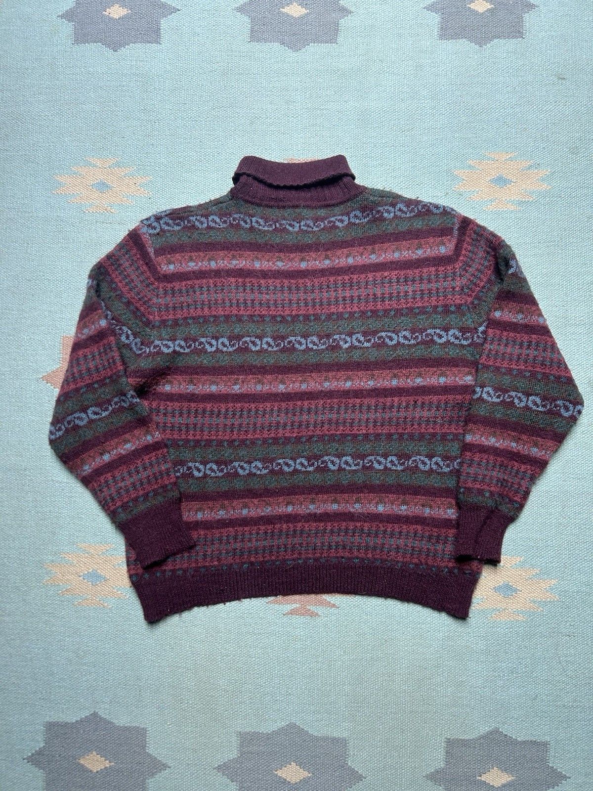 Vintage Eddie Bauer wool alpaca sweater turtleneck fair isle Medium Size M / US 6-8 / IT 42-44 - 5 Thumbnail